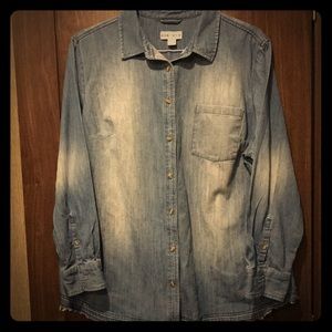 Ava & Viv 2X Denim Top NWOT